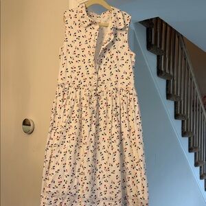 Bonpoint Sleeveless Cherry Print Button-Front Dress size 12Y